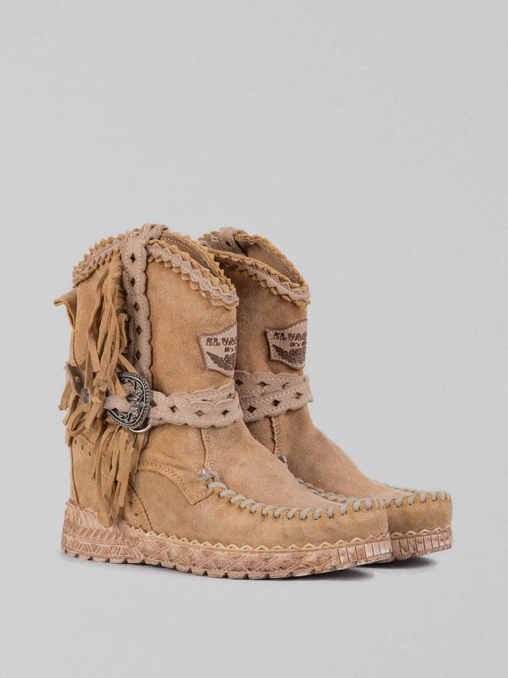 ARYA INDIAN BOOTS WITH ECRU FRINGES