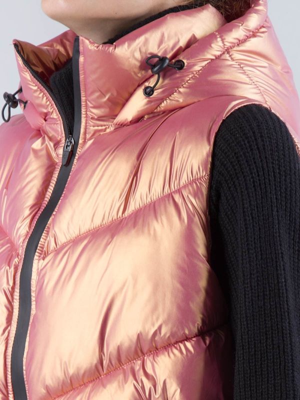 PINK PADDED VEST WITH HOOD