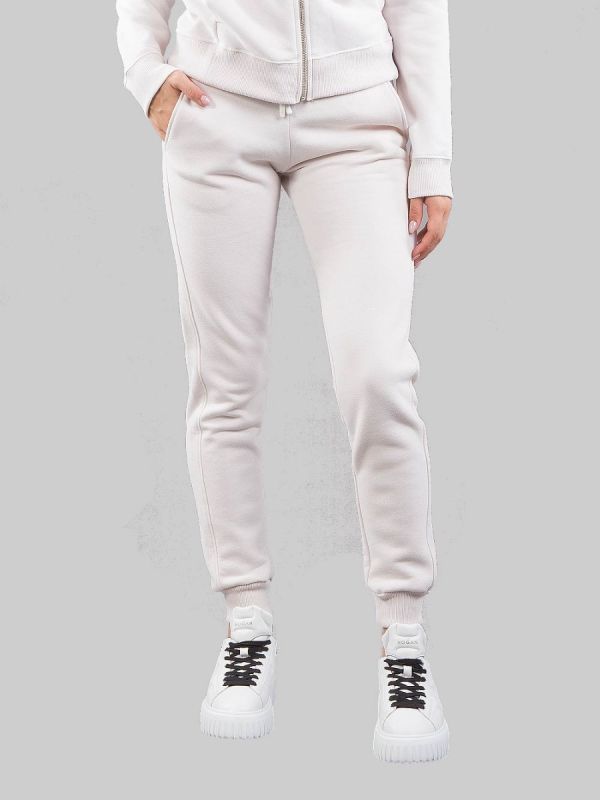 PANTALONI BIANCO INCENSO IN COTONE INVERNALE CON LOGO COLMAR ORIGINALS GLITTER