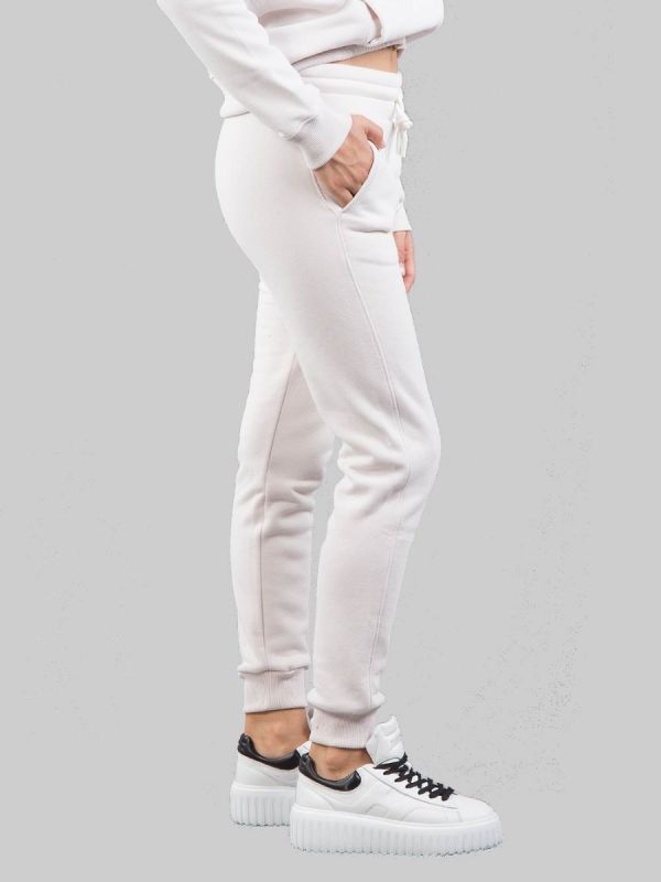 PANTALONI BIANCO INCENSO IN COTONE INVERNALE CON LOGO COLMAR ORIGINALS GLITTER