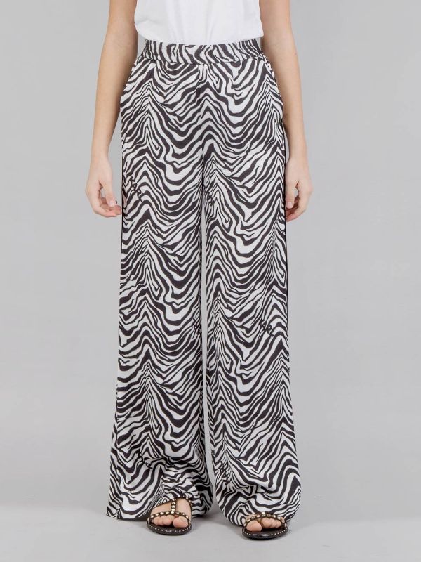 WIDE LEG TROUSERS IN PRINTED VISCOSE