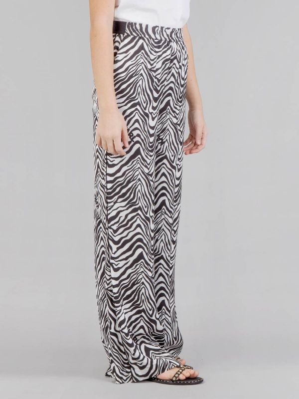 WIDE LEG TROUSERS IN PRINTED VISCOSE