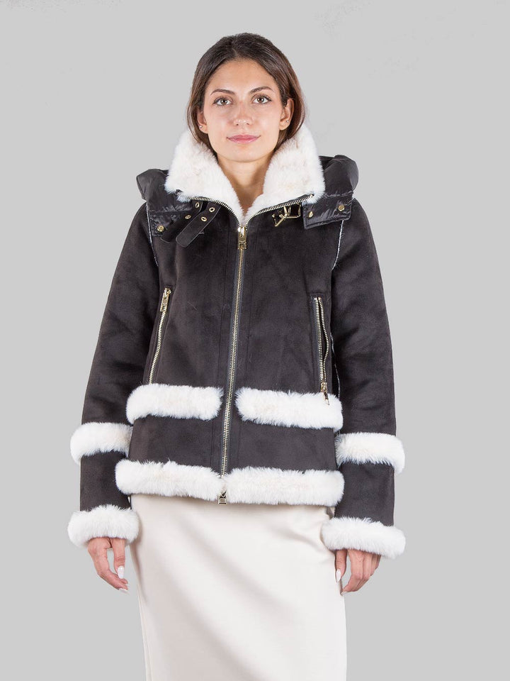 Eco-sheepskin with hood