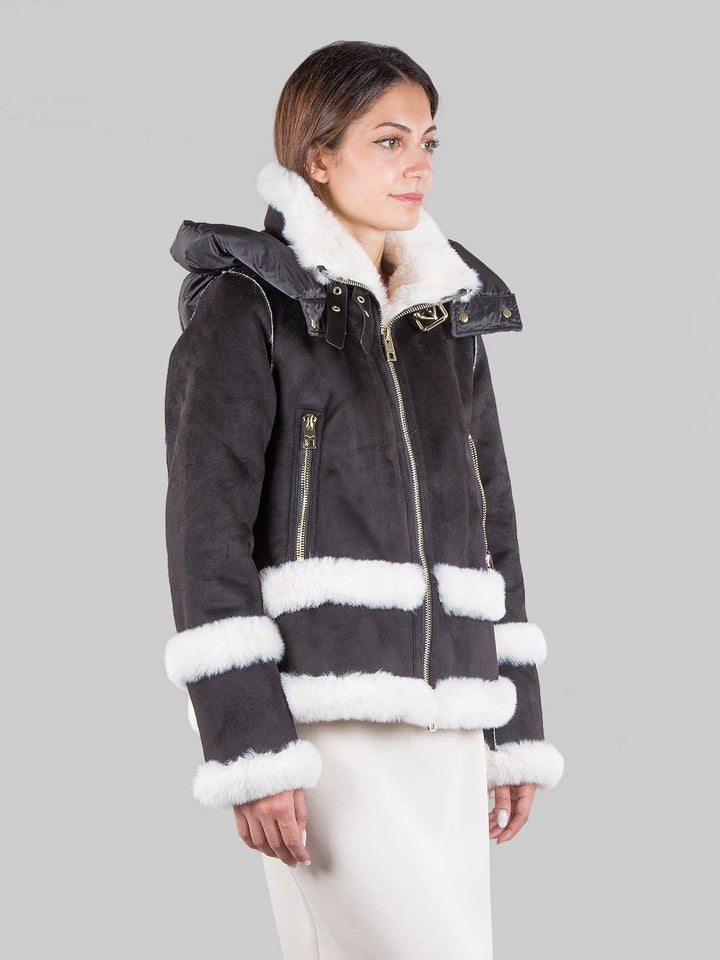 Eco-sheepskin with hood