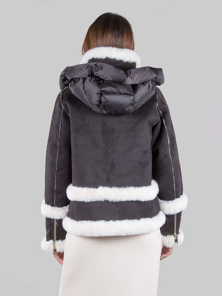 Eco-sheepskin with hood