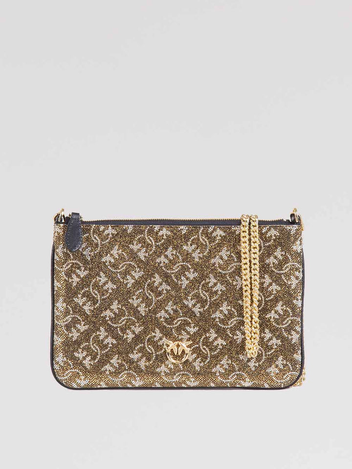 Pochette monogram strass