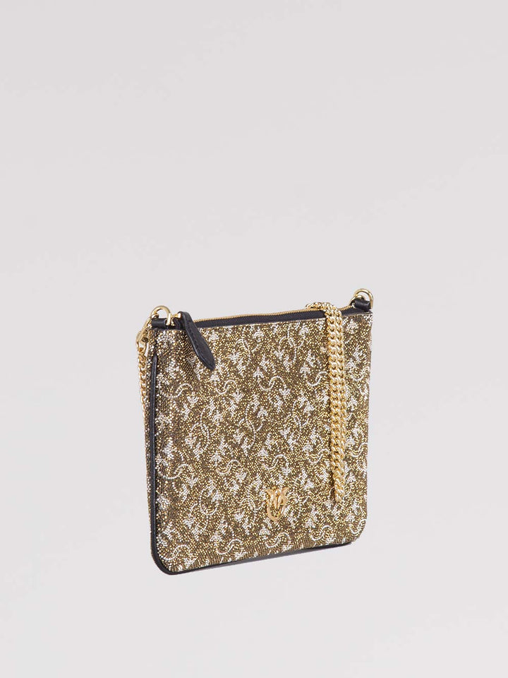 Pochette monogram strass