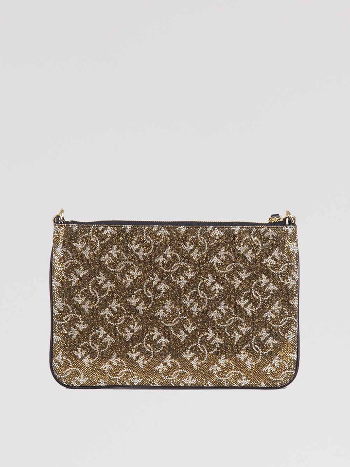 Pochette monogram strass