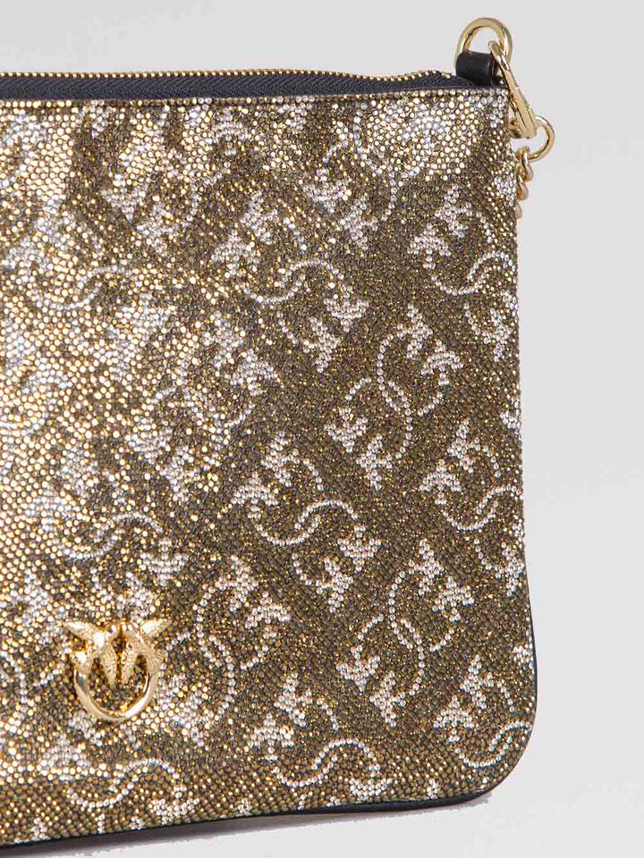 Pochette monogram strass