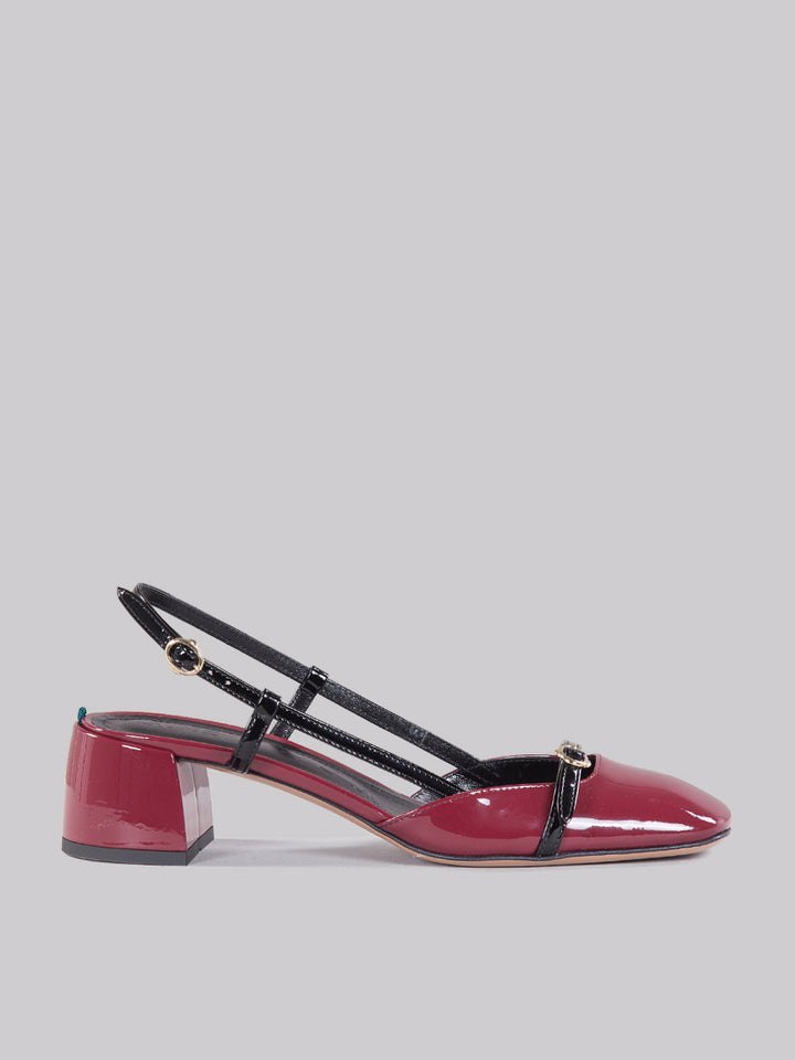 Patent leather slingback