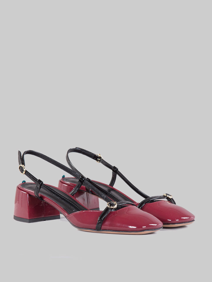 Patent leather slingback